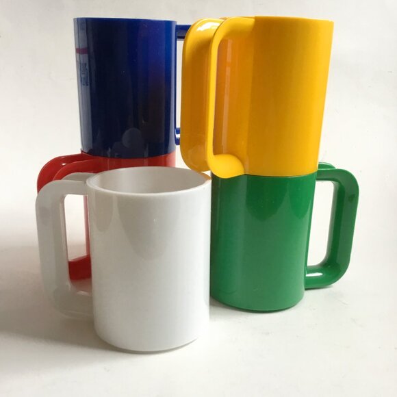 Mid-Century Space Age Ingrid Chicago Multicolor Stacking Picnic Cups Set of 5 - Picture 8 of 15